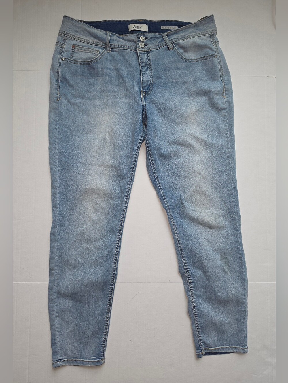 Angels Forever Young Curvy Skinny Jeans in Light Wash Blue Sz 16